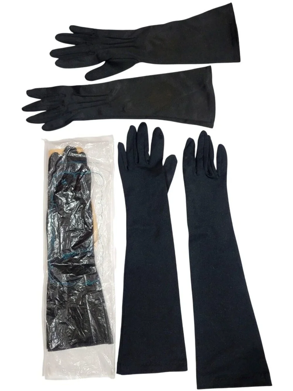 Vintage Van Raalte Long Black Gloves Lot Of 3 Elegant